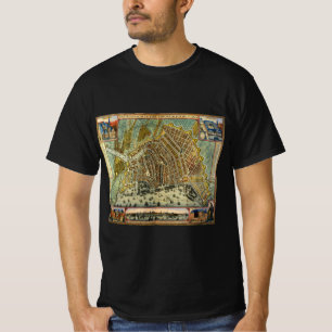 Camiseta Mapa Antiguo de la Calle de Ámsterdam, Países Bajo