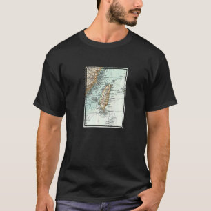 Camiseta Mapa Antiguo de la Isla de Taiwán 1900