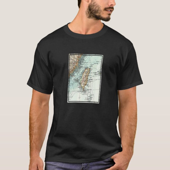 Camiseta Mapa Antiguo de la Isla de Taiwán 1900 (Anverso)
