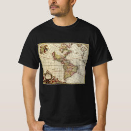 Camiseta Mapa antiguo de las Américas de Johannes De Ram