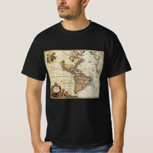 Camiseta Mapa Antiguo de las Américas por Johannes De Ram