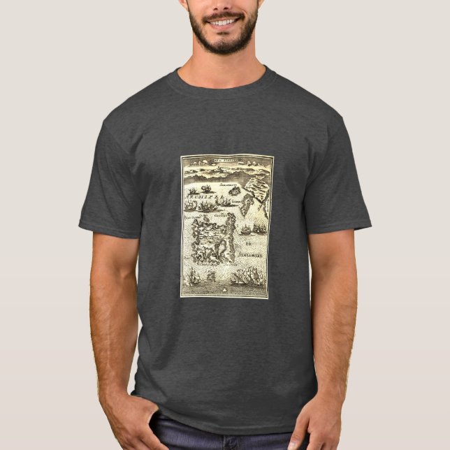 Camiseta Mapa antiguo de Lemnos (Isla de Stalimene) (Anverso)