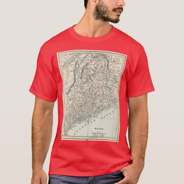 Camiseta Mapa Antiguo de Maine 1893 (Anverso)