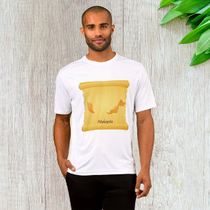 Camiseta Mapa antiguo de Malasia en pergamino, viajes al vi