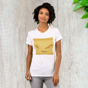 Camiseta Mapa antiguo de Malasia en pergamino, viajes al vi