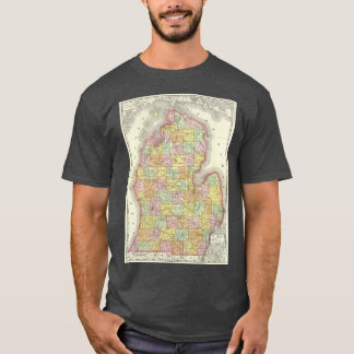 Camiseta Mapa Antiguo de Michigan 1897