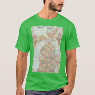 Camiseta Mapa Antiguo de Michigan 1901