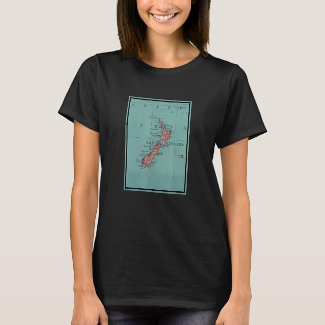 Camiseta Mapa Antiguo de Nueva Zelanda 1924 (Anverso)