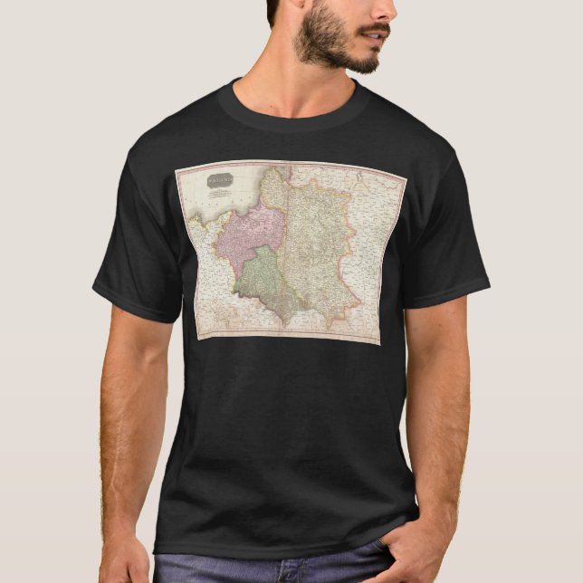 Camiseta Mapa Antiguo de Polonia (1818) (Anverso)