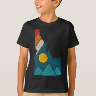 Camiseta Mapa antiguo del estado de Idaho Montañas Senderis