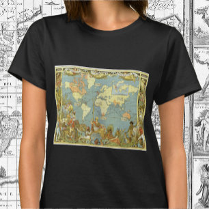 Camiseta Mapa Antiguo del Imperio Británico, 1886