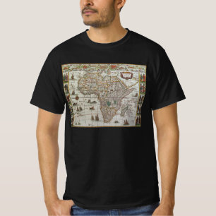 Camiseta Mapa Antiguo del Mundo Antiguo de África por Blaeu