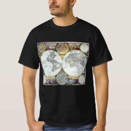 Camiseta Mapa antiguo del mundo, Atlas Maritimus de John Se