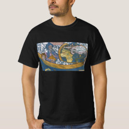 Camiseta Mapa Antiguo del Mundo con Claudio Ptolomeo, 1507