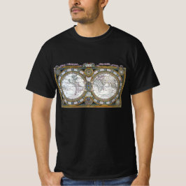 Camiseta Mapa Antiguo del Mundo por Claude Auguste Berey