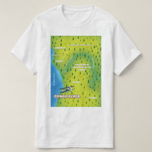 Camiseta Mapa antiguo hermoso del río Congo