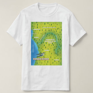 Camiseta Mapa antiguo hermoso del río Congo