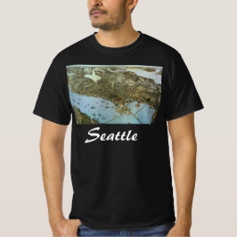 Camiseta Mapa antiguo Vista aérea Ciudad de Seattle Washing