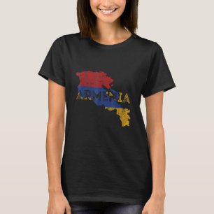 Camiseta Mapa armenio y recuerdo de la bandera   Armenia an