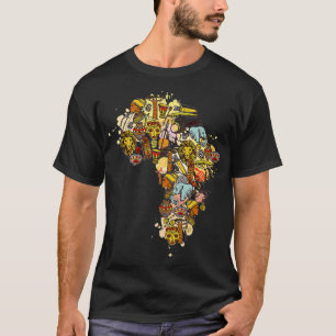 Camiseta Mapa artístico africano, historia negra, mes afric