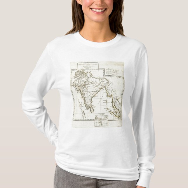 Camiseta Mapa asiático del sur clásico (Anverso)
