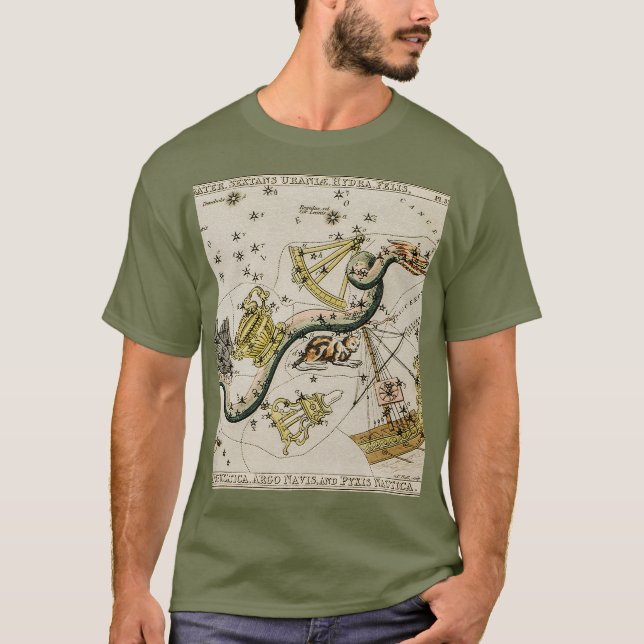 Camiseta Mapa astronómico vintage (Anverso)