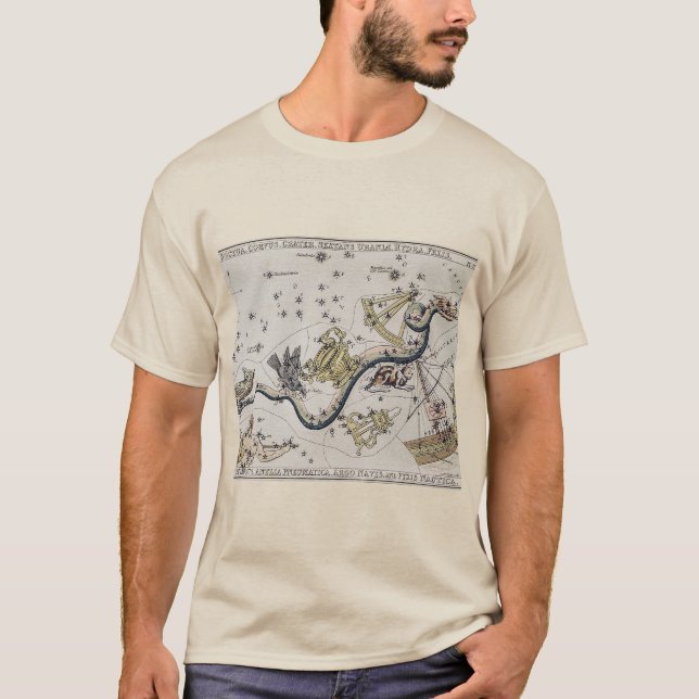 Camiseta Mapa astronómico vintage (Anverso)