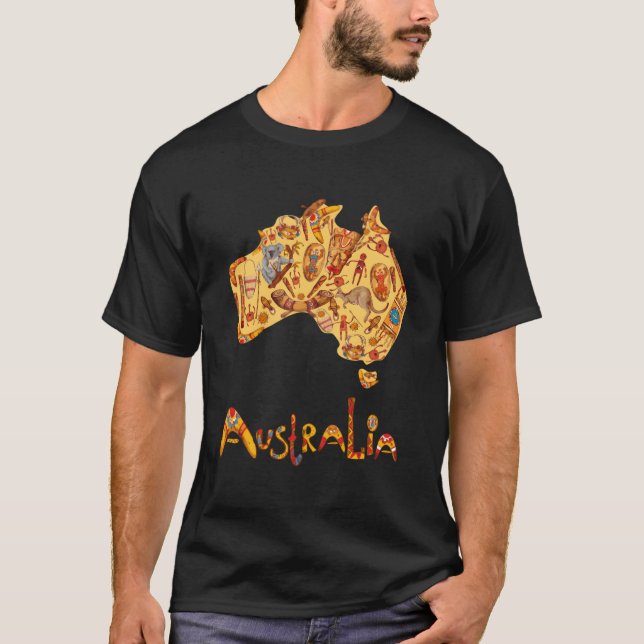 Camiseta Mapa australiano de aborígenes aborígenes australi (Anverso)