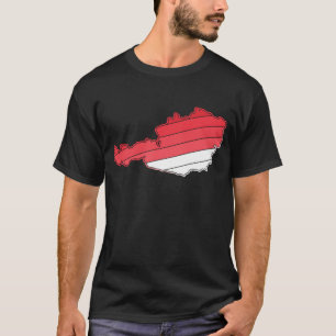 Camiseta Mapa austríaco con colores de bandera de degradado