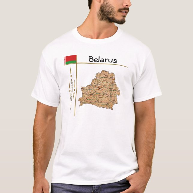 Camiseta Mapa + Bandera + Título de Belarús (Anverso)