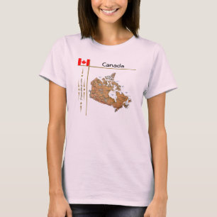 Camiseta Mapa + Bandera + Título de Canadá