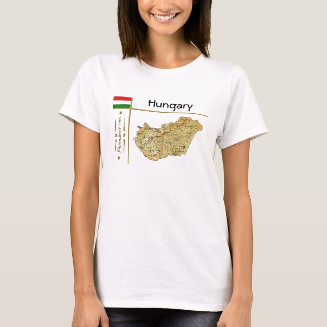 Camiseta Mapa + Bandera + Título de Hungría (Anverso)