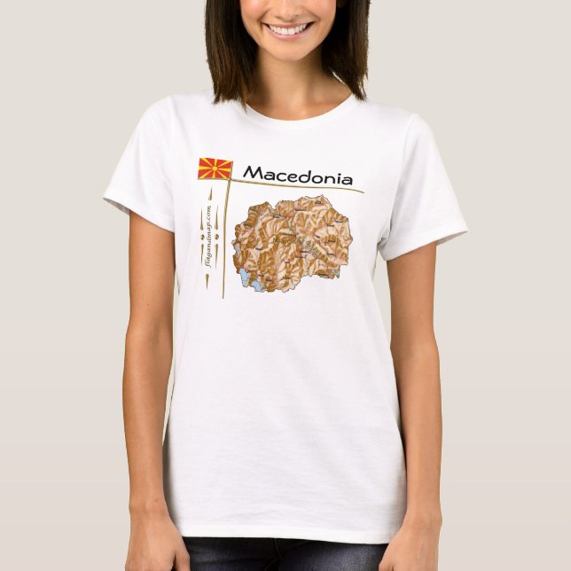 Camiseta Mapa + Bandera + Título de Macedonia del  (Anverso)