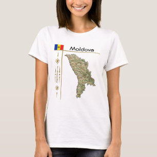 Camiseta Mapa + Bandera + Título de Moldavia