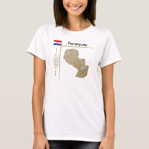 Camiseta Mapa + Bandera + Título de Paraguay