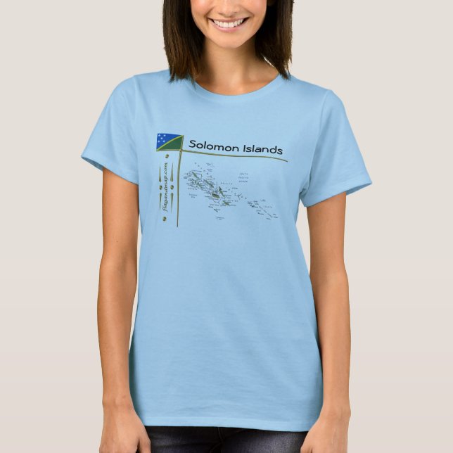 Camiseta Mapa + Bandera + Título Islas Salomón (Anverso)