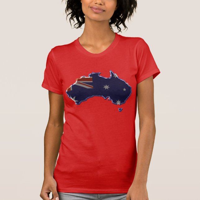 Camiseta Mapa biselado de la bandera de Australia (Anverso)