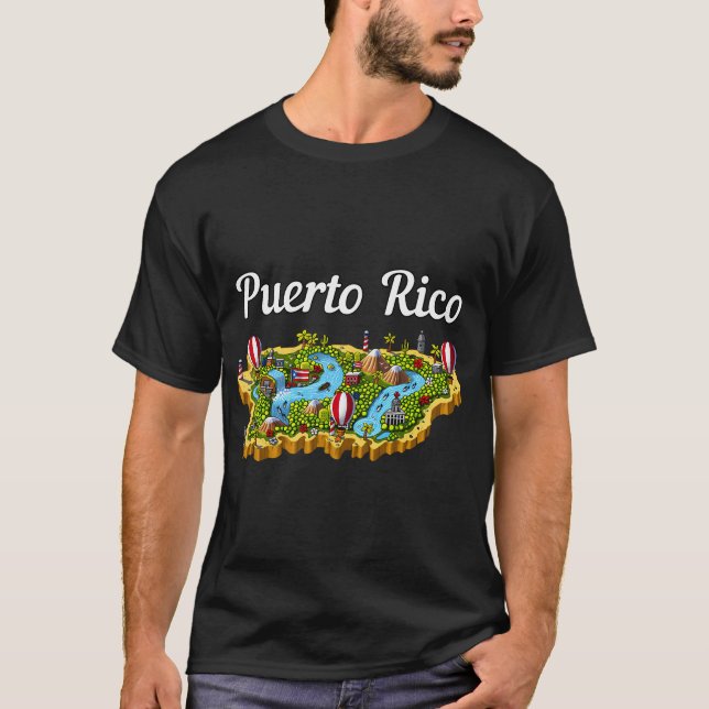 Camiseta Mapa Boricua de Puerto Rico (Anverso)