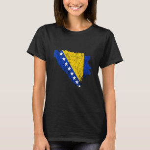 Camiseta Mapa Bosnia Herzegovins Viaje de Bosnia Bandera Bo