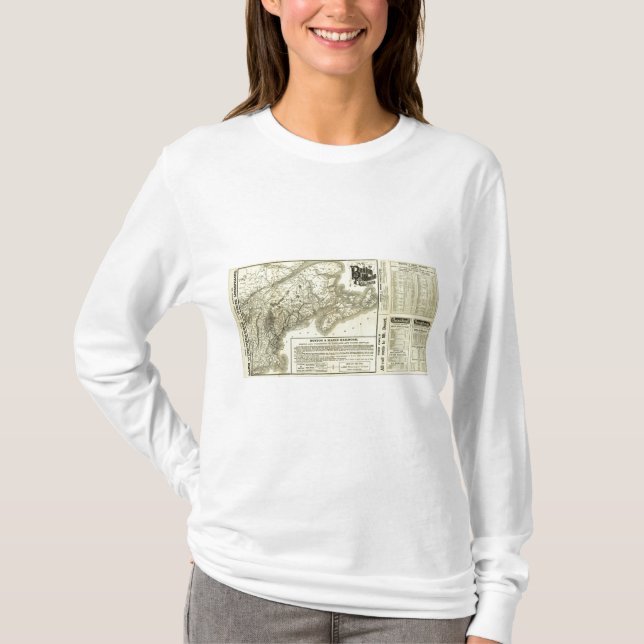 Camiseta Mapa Boston y ferrocarril 2 de Maine (Anverso)