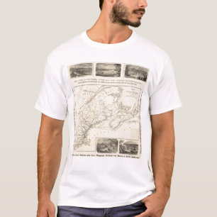 Camiseta Mapa Boston y ferrocarril de Maine