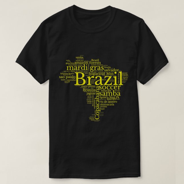 Camiseta Mapa brasileño de fútbol de Copacabana Brasil (Diseño del anverso)
