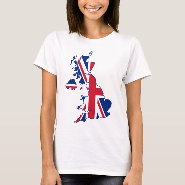 Camiseta Mapa BRITÁNICO de la bandera (Anverso)