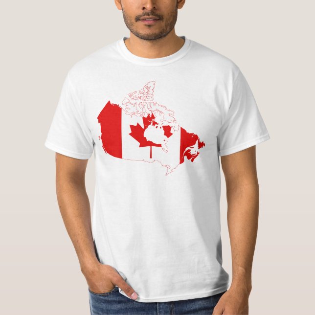 Camiseta Mapa CA de la bandera de Canadá (Anverso)