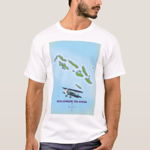 Camiseta Mapa cartográfico de las islas Salomón.