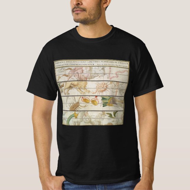 Camiseta Mapa celeste vintage, astronomía de John Seller (Anverso)