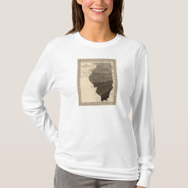 Camiseta Mapa climatológico, Illinois (Anverso)