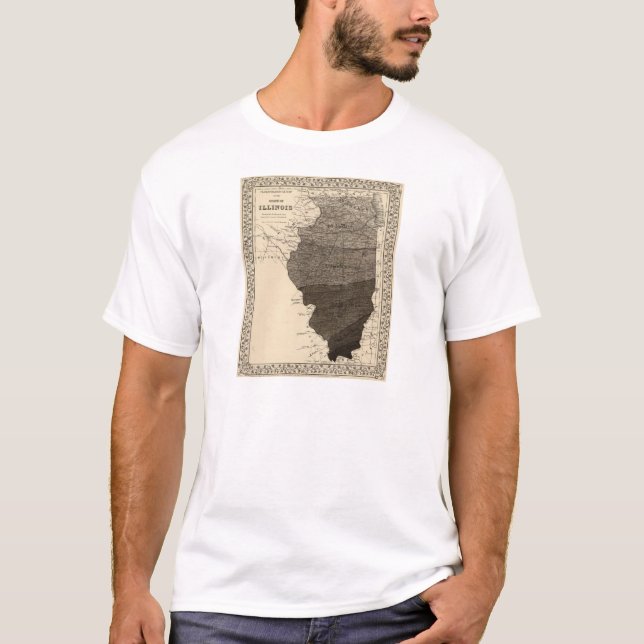 Camiseta Mapa climatológico, Illinois (Anverso)