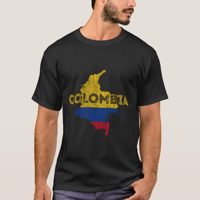 Camiseta Mapa Colombiano Y recuerdo De Bandera - Colom Mole (Anverso)
