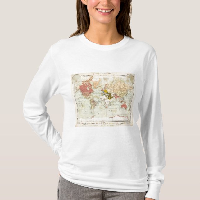 Camiseta Mapa colonial del atlas de Handels (Anverso)